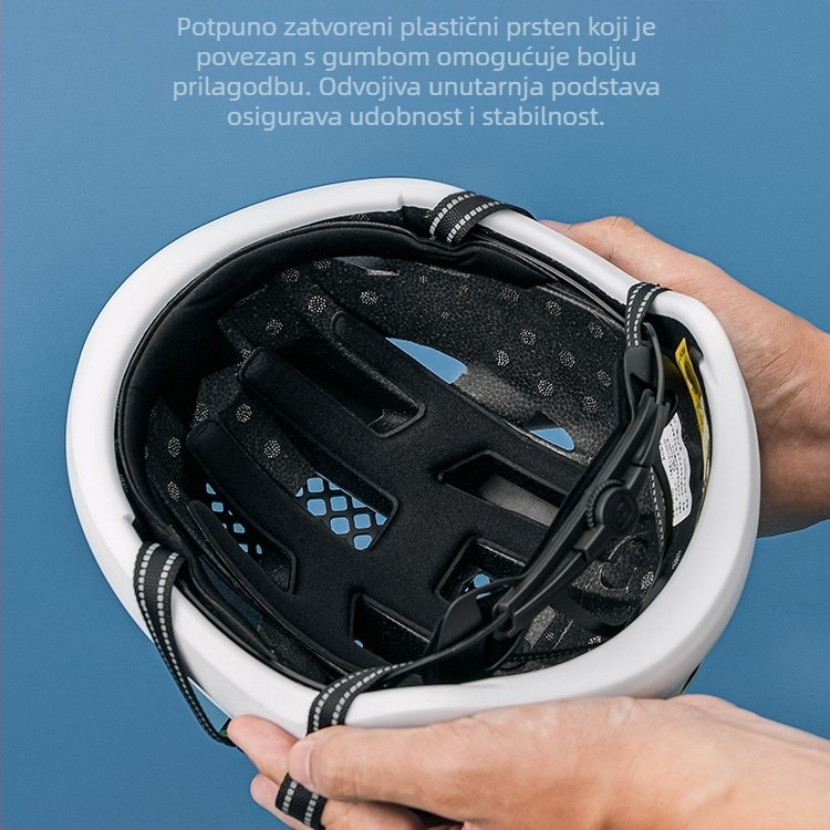 ROCKBROS kaciga za bicikl s integriranom stražnjom lampom, unisex odraslih, za planinske i cestovne bicikle, PC kućište + EPS pjena