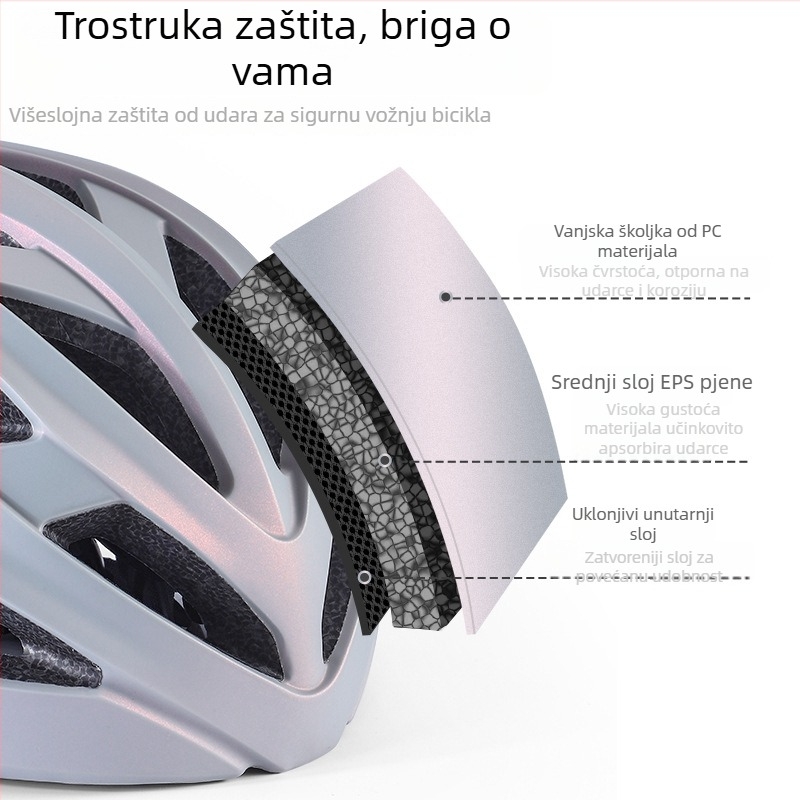 Kaciga za bicikl za žene, jednodijelna konstrukcija, materijal PC/EPS, za odrasle