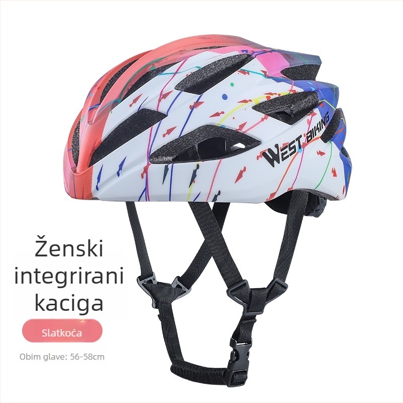 Kaciga za bicikl za žene, jednodijelna konstrukcija, materijal PC/EPS, za odrasle