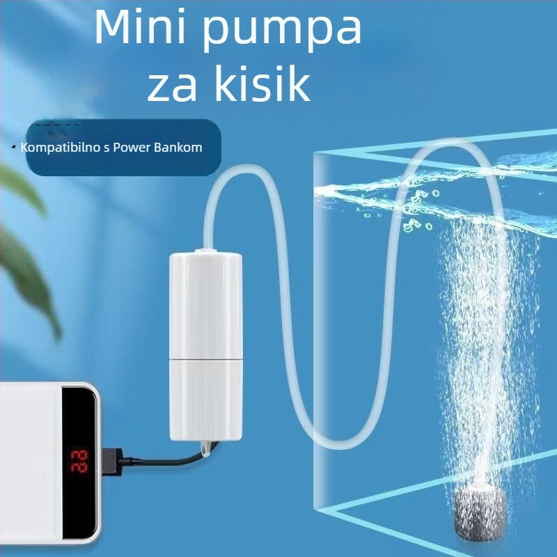 Kompaktna ultra tiha pumpa za oksigenaciju akvarija za kućnu upotrebu, težina 1, razina zvuka: detalji
