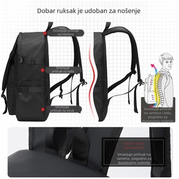 Unisex PU ruksak za laptop – Veliki kapacitet, Vodootporan, Prozračan, Otporan na habanje, Za školu