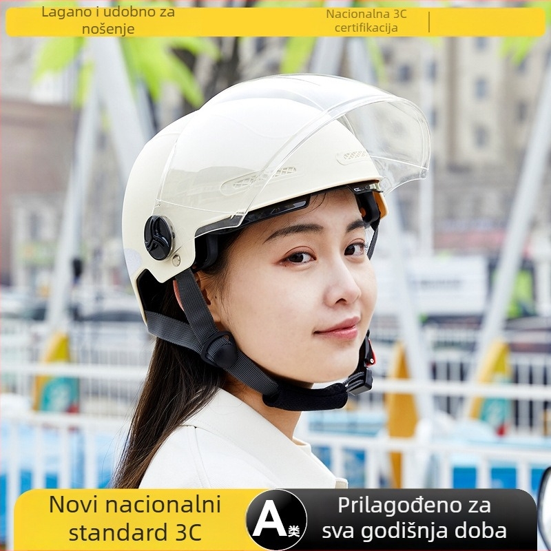 Kaciga s mačjim ušima 3/4 za električna vozila - ABS, 3C certifikat, odrasli, zima, svakodnevna vožnja