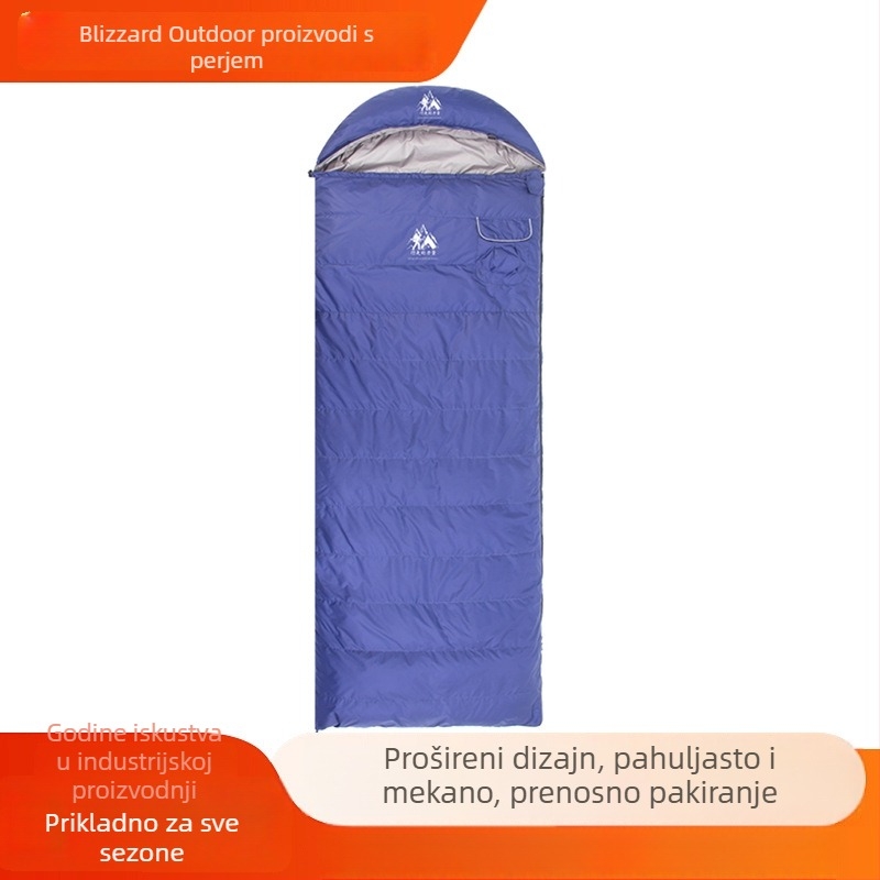 Spavaća vreća u obliku omotnice za odrasle, punilo: patka perje, podstava: najlon, tkanina: najlon, konstrukcija: omotački tip