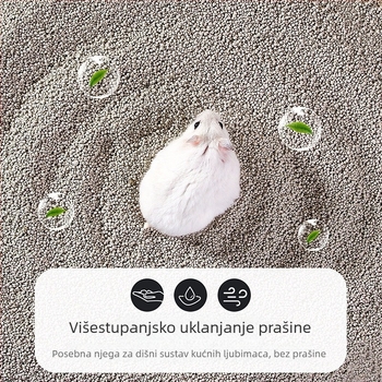 Set posteljine za hrčka: granule mokraćnog pijeska, toaletni pijesak, piljevina za posteljinu, žitarice za ljeto