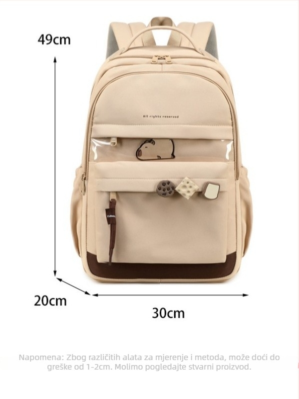 Školska torba za djevojke - veliki kapacitet, otpornost na habanje, kompozitna tkanina, zakrivljene naramenice, za srednju školu i gimnaziju