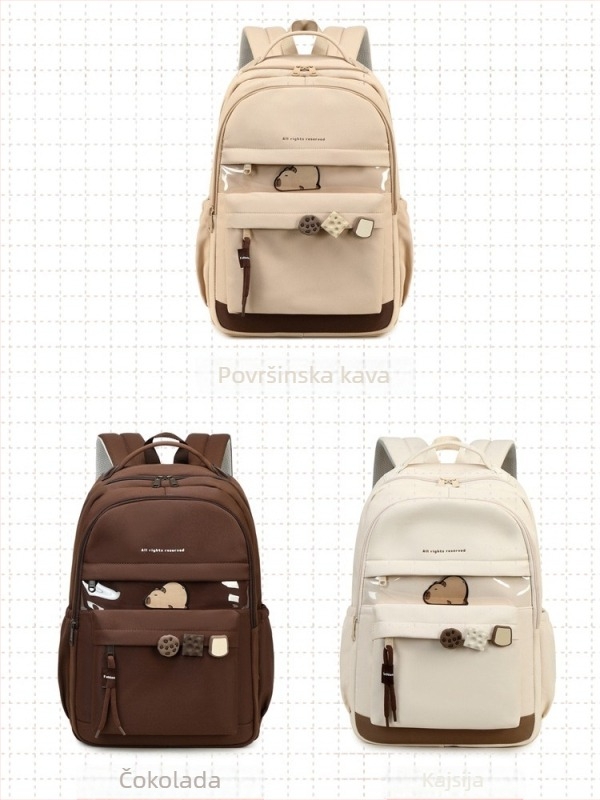 Školska torba za djevojke - veliki kapacitet, otpornost na habanje, kompozitna tkanina, zakrivljene naramenice, za srednju školu i gimnaziju