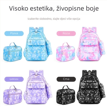 Trostruki komplet školskih ruksaka za djevojke: vodootporan Oxford materijal, ultra lagan, otporan na habanje, naramenice s zračnim jastučićem, podstava od poliestera, za srednju školu.