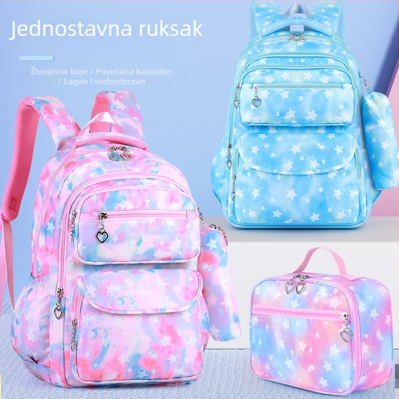 Trostruki komplet školskih ruksaka za djevojke: vodootporan Oxford materijal, ultra lagan, otporan na habanje, naramenice s zračnim jastučićem, podstava od poliestera, za srednju školu.