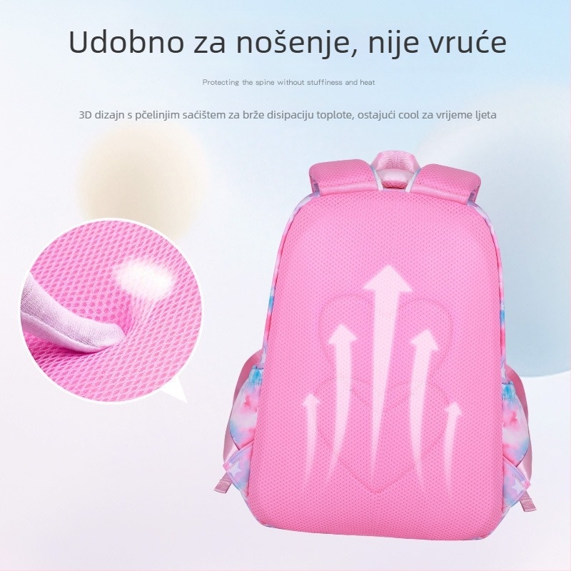 Trostruki komplet školskih ruksaka za djevojke: vodootporan Oxford materijal, ultra lagan, otporan na habanje, naramenice s zračnim jastučićem, podstava od poliestera, za srednju školu.