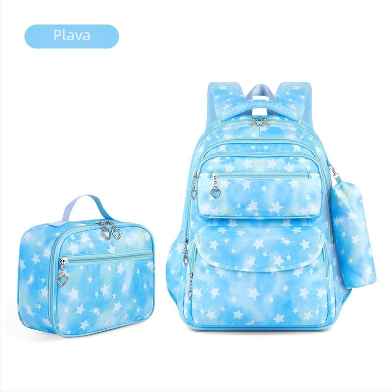 Trostruki komplet školskih ruksaka za djevojke: vodootporan Oxford materijal, ultra lagan, otporan na habanje, naramenice s zračnim jastučićem, podstava od poliestera, za srednju školu.