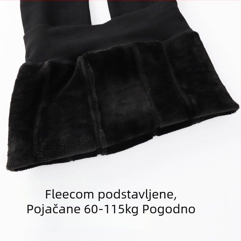 Ženske termo legice s flis unutrašnjom, debeli poliester, visoka elastičnost