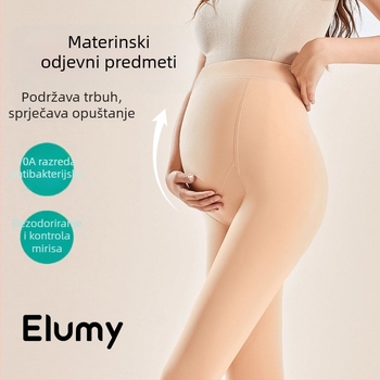 Trudničke legice za jesen-zimu od najlona, fleece podstava, potpora trbuha, s nogama