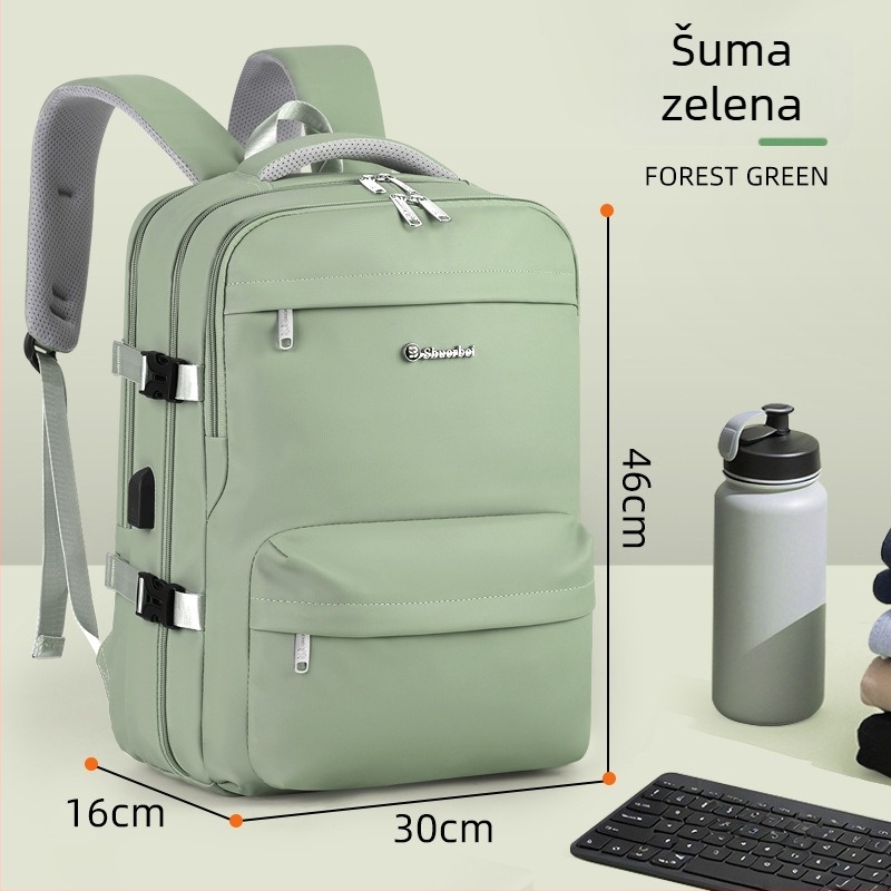 Poslovni ruksak za putovanja s zaštitom od udara od perlate pjene, pretinac za laptop, USB priključak, vodootporan i prozračan