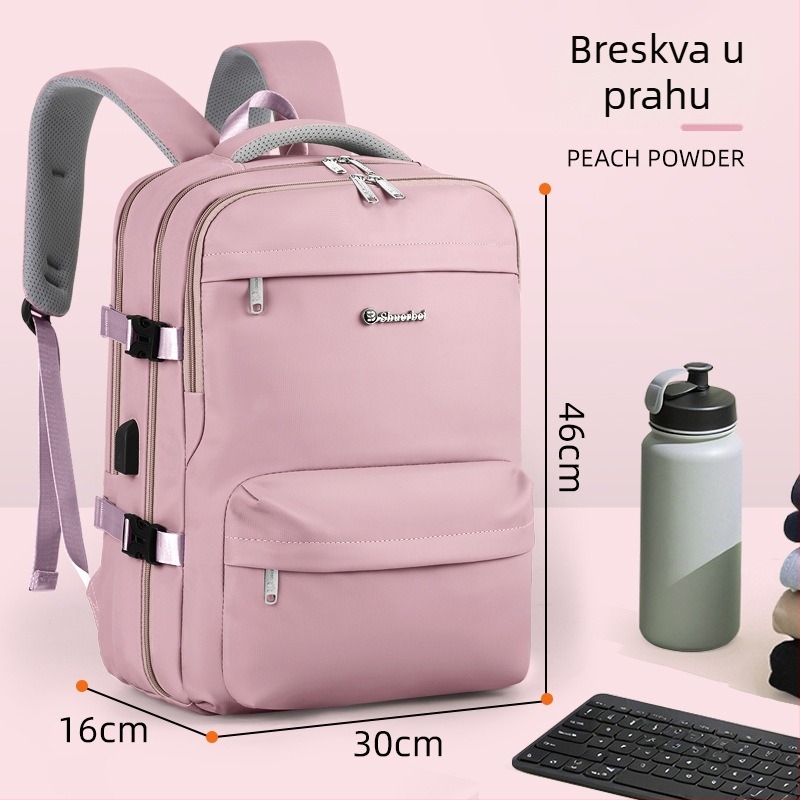 Poslovni ruksak za putovanja s zaštitom od udara od perlate pjene, pretinac za laptop, USB priključak, vodootporan i prozračan