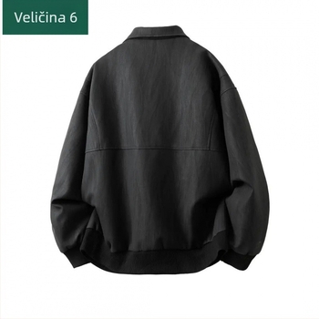 Muška jakna od konjske kože, stojeći ovratnik, zip sprijeda, produžena duljina, slobodan kroj
