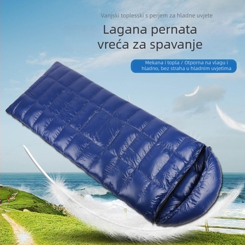 Vreća za spavanje za kampiranje, karirani uzorak, pahuljast i mekan, debeli, u obliku kofera, za odrasle, 1000 g, vanjski i unutarnji sloj od 400T najlona