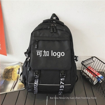 Unisex školska torba od Oxford platna, velika kapaciteta, motiv likova, zakrivljene naramenice, poliesterska podstava, za učenike srednje škole