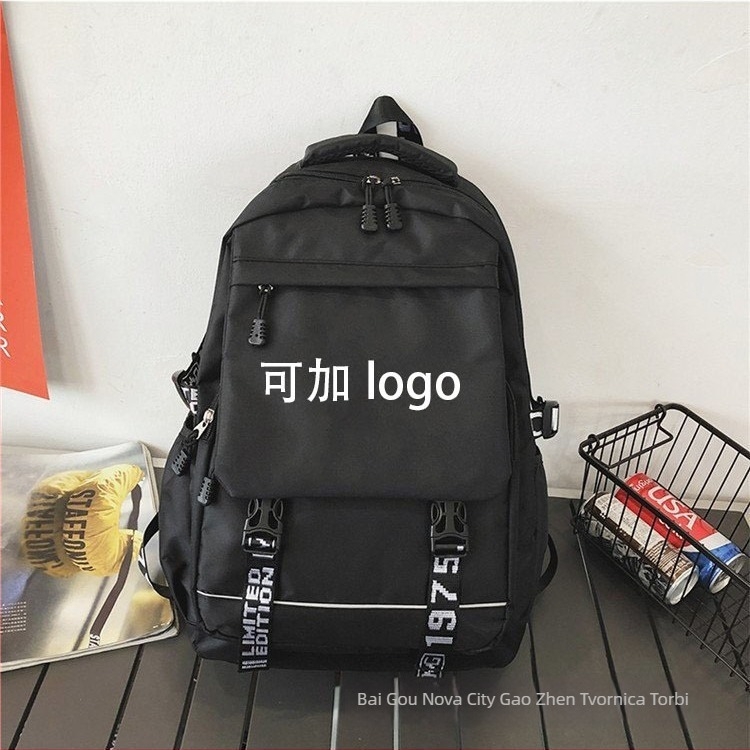 Unisex školska torba od Oxford platna, velika kapaciteta, motiv likova, zakrivljene naramenice, poliesterska podstava, za učenike srednje škole