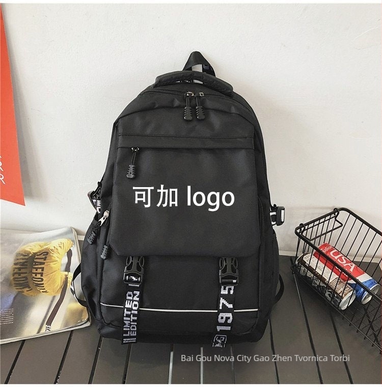 Unisex školska torba od Oxford platna, velika kapaciteta, motiv likova, zakrivljene naramenice, poliesterska podstava, za učenike srednje škole