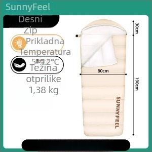 SunnyFeel Spavaća vreća za kampiranje na otvorenom – punilo od šupljih vlakana, podstava: oprana pamuk, tkanina: Chunya Spinning, konstrukcija: omotač, težina 1300 g
