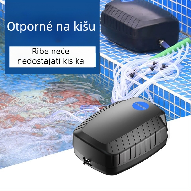 Pumpa za kisik ribnjaka – tiha SUNSUN, AC napajanje, buka 50 dB, težina 2–9 kg