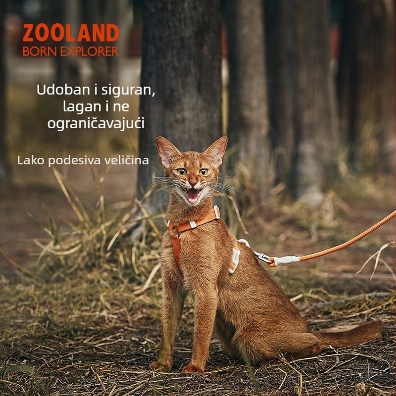 Najlonski postroj za mačku, anti-izlaz, podesivi, I-oblik prsa i leđa