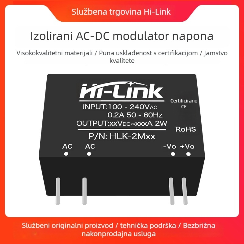 AC-DC napajanje modul 2W serije, ulaz 220V AC, izlaz DC 3.3/5/9/12/15/24V, jednosmjerni izlaz, regulator smanjenja napona