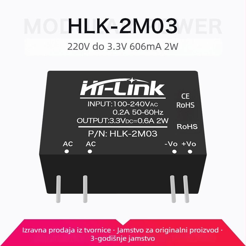 AC-DC napajanje modul 2W serije, ulaz 220V AC, izlaz DC 3.3/5/9/12/15/24V, jednosmjerni izlaz, regulator smanjenja napona