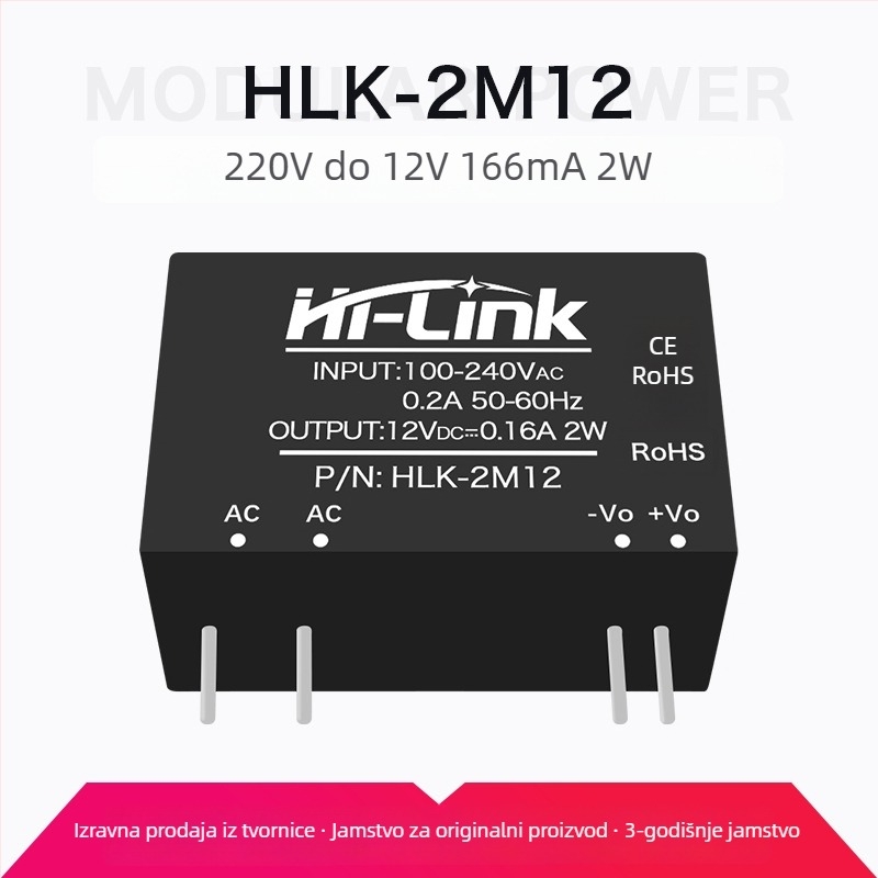 AC-DC napajanje modul 2W serije, ulaz 220V AC, izlaz DC 3.3/5/9/12/15/24V, jednosmjerni izlaz, regulator smanjenja napona