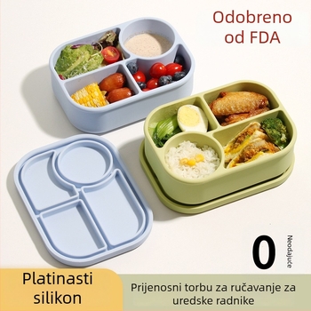 Kutija za obrok od silikona, 501–800 ml, mikrovalna kompatibilna, pravokutna, jednoslojna