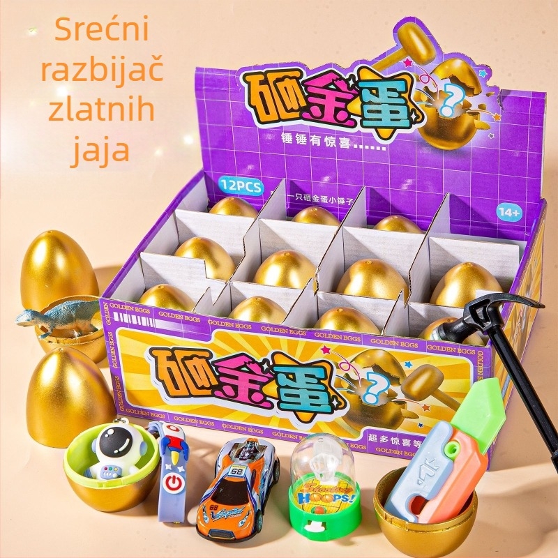 Interaktivna nagradna igračka s zlatim jajetom za razbijanje – za događaje, za djecu 7–14 godina, plastični materijal, 3C certifikat (Kod 2025182202066143)