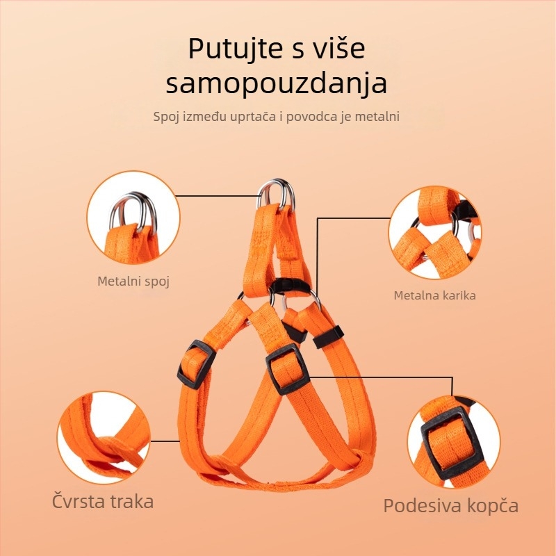 Povodac za psa u stilu prsluka, s jednim remenom (Materijal: svila cvjetovi • Kategorija proizvoda: privjesak • Kategorija: lančići i užad za kućne ljubimce)