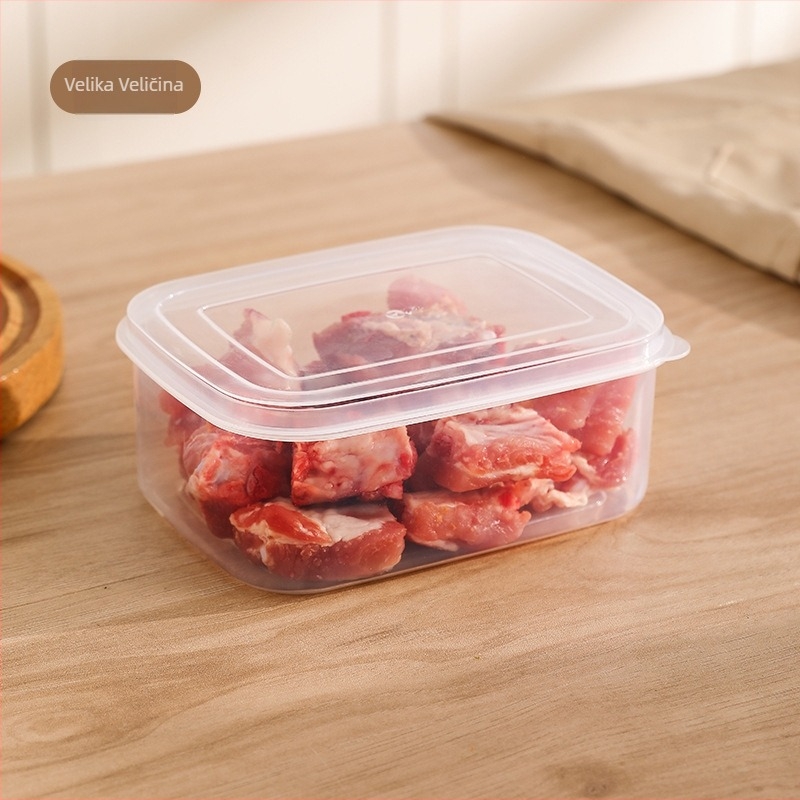Plastična kutija za skladištenje u hladnjaku s poklopcem – prehrambena kvaliteta, održava svježinu, prijenosna, skladištenje smrznuto meso