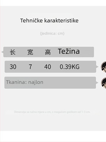 Nylon ruksak, ultralak za slobodno vrijeme, unisex, kapacitet ispod 20 L, s zračnim remenima.