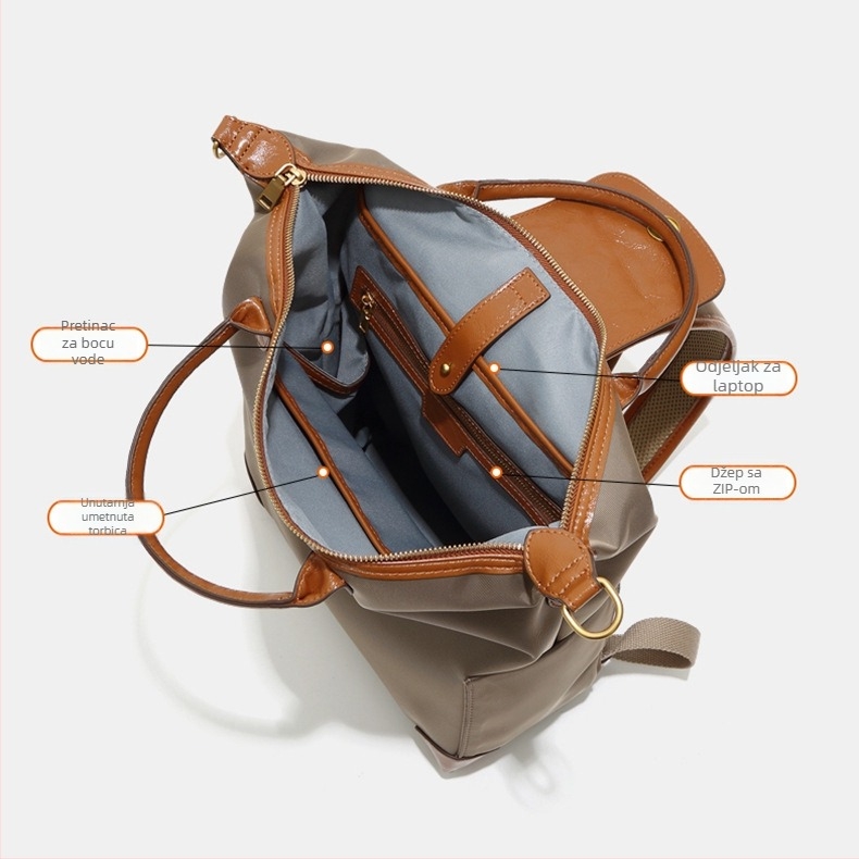 Nylon ruksak za poslovna putovanja, unisex, 20–35L, vodootporan, za 14-inčni prijenosnik, zakrivljene naramenice