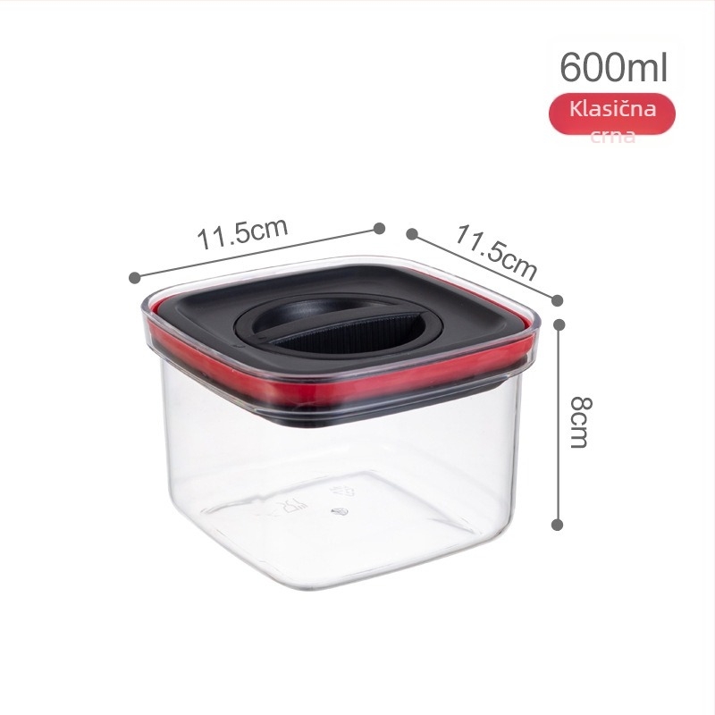 Plastična kutija za čuvanje hrane, kvadratnog oblika, zapremina 501-800 ml, stil light luxury, hermetički zatvoren