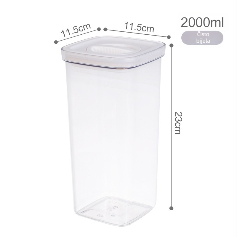 Plastična kutija za čuvanje hrane, kvadratnog oblika, zapremina 501-800 ml, stil light luxury, hermetički zatvoren