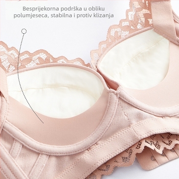 Ženski grudnjak bez žice od čipke, s pet redova kopča, podesiv oblik, prozračan