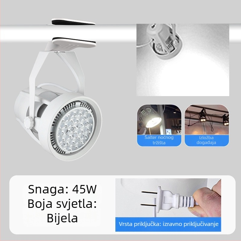 LED klip svjetlo za ploče za izložbe – aluminijsko kućište, 220V, CRI ≥90, gumbasti prekidač, ručno upravljanje