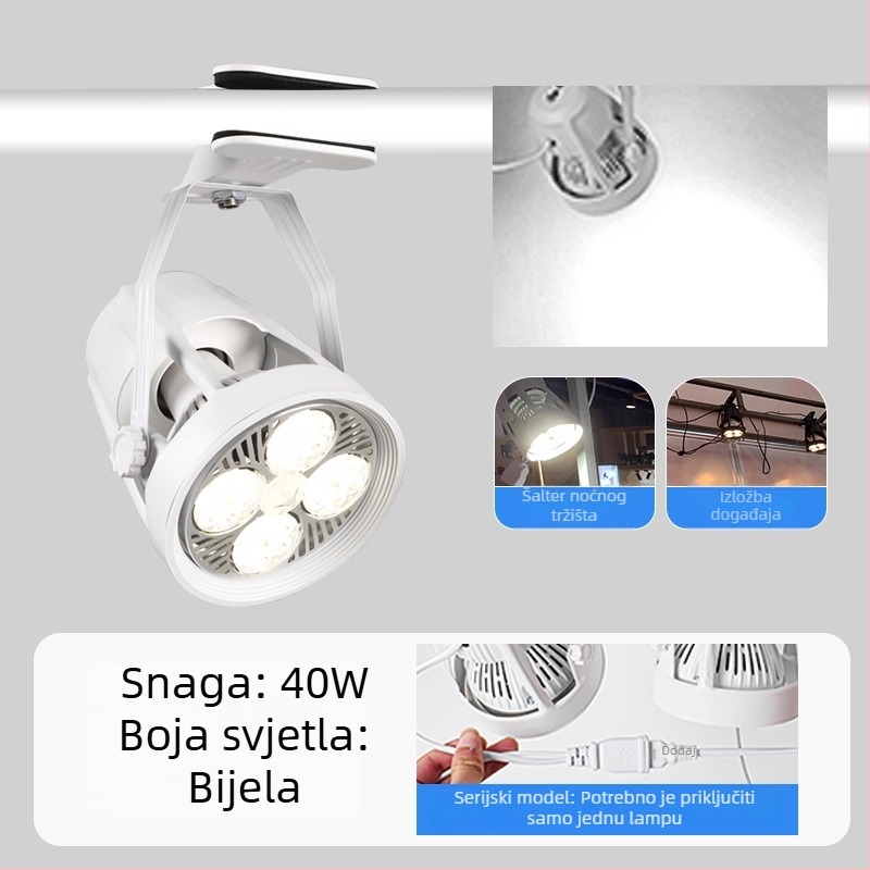 LED klip svjetlo za ploče za izložbe – aluminijsko kućište, 220V, CRI ≥90, gumbasti prekidač, ručno upravljanje