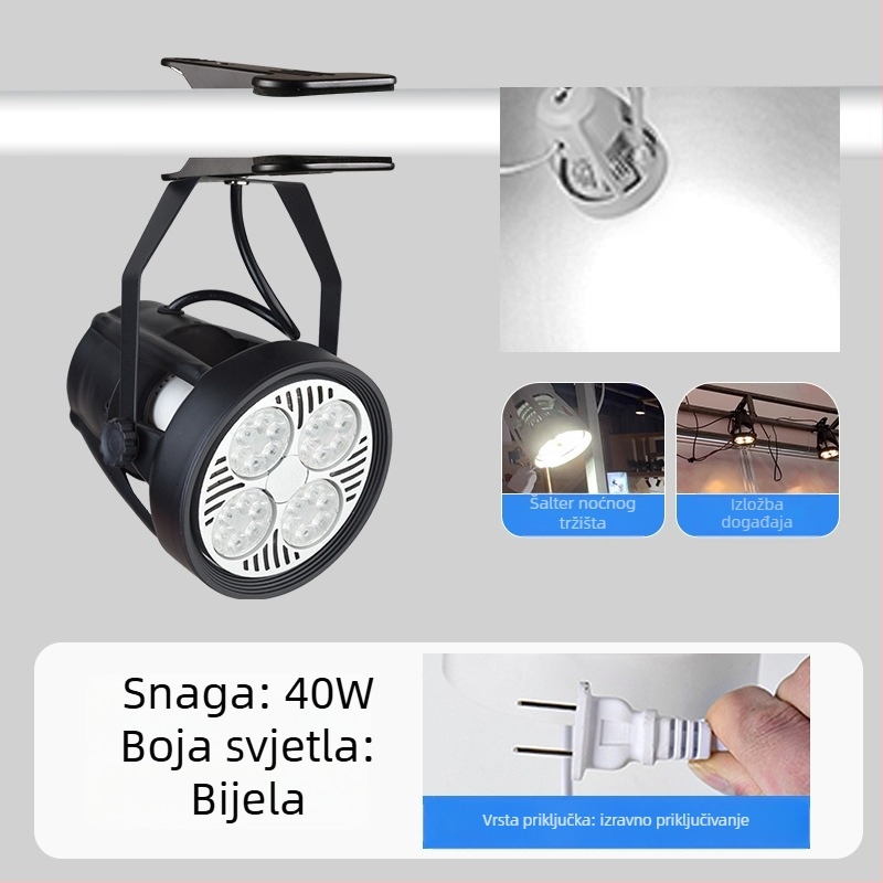 LED klip svjetlo za ploče za izložbe – aluminijsko kućište, 220V, CRI ≥90, gumbasti prekidač, ručno upravljanje