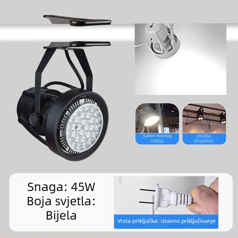 LED klip svjetlo za ploče za izložbe – aluminijsko kućište, 220V, CRI ≥90, gumbasti prekidač, ručno upravljanje