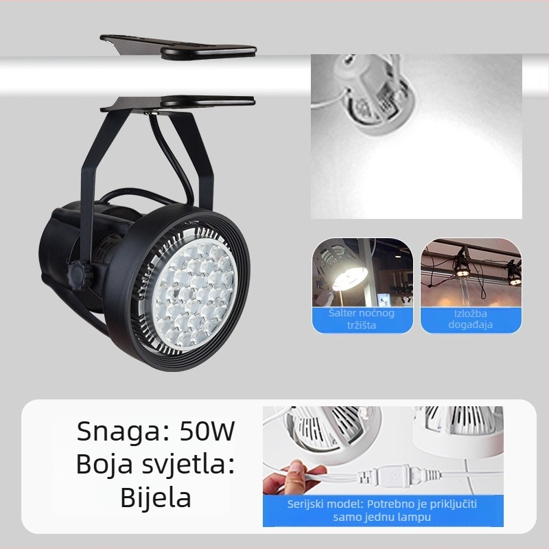 LED klip svjetlo za ploče za izložbe – aluminijsko kućište, 220V, CRI ≥90, gumbasti prekidač, ručno upravljanje