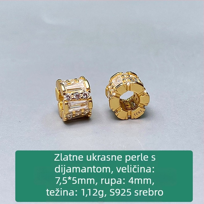 DIY nakit dodaci – naušnice od srebra 925 s perlicama, mikro pavé, simulirani kvadratni cirkon, plemeniti stil