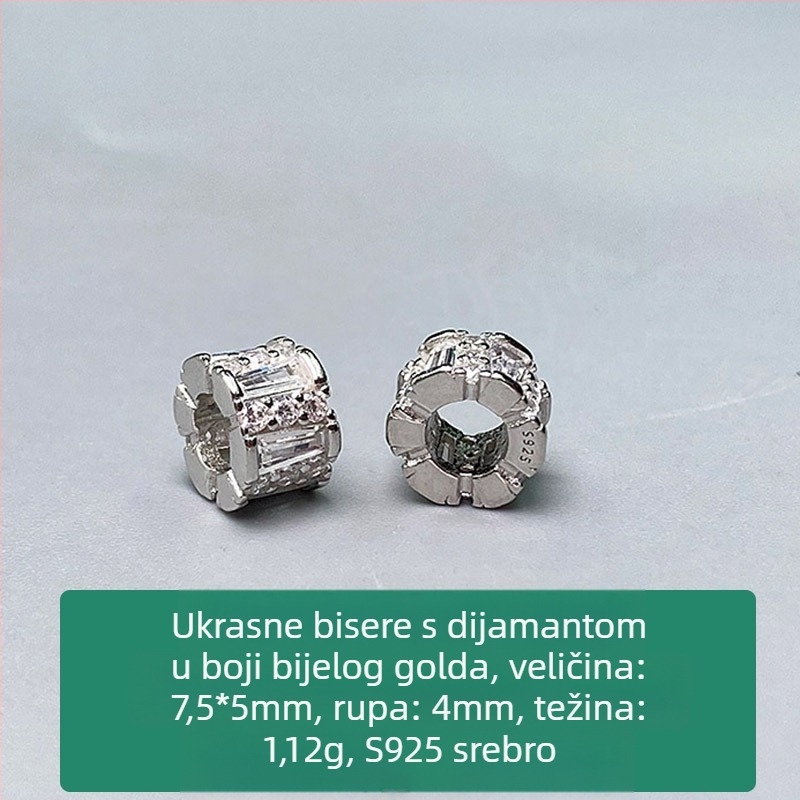 DIY nakit dodaci – naušnice od srebra 925 s perlicama, mikro pavé, simulirani kvadratni cirkon, plemeniti stil