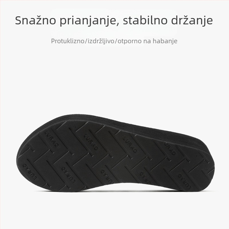Ženske japanke s klinom za ljeto, protuklizna podloga, debela podloga, gornji dio: miješani materijal, podloga: TPR