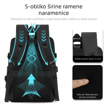 Putni ruksak, unisex, velika zapremina 36–55 L, kompatibilan s 16-inčnim prijenosnim računalom, PU materijal, vodootporan, USB sučelje