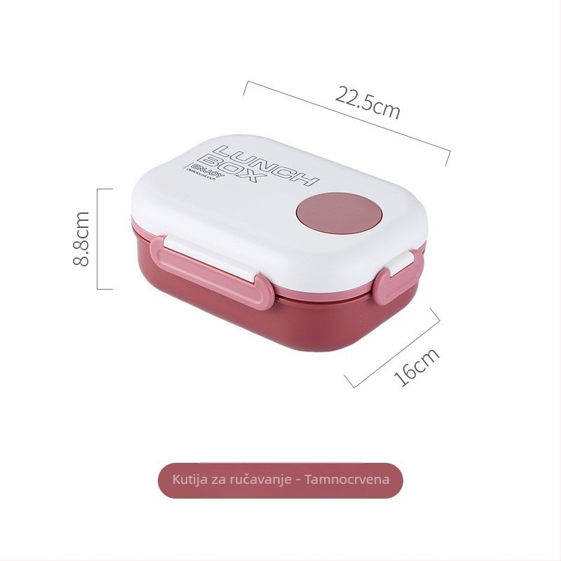 Kutija za obrok, podijeljena, sigurna za mikrovalnu pećnicu, od plastike, prehrambene klase, za ured i dom.