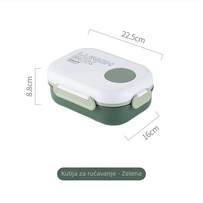 Kutija za obrok, podijeljena, sigurna za mikrovalnu pećnicu, od plastike, prehrambene klase, za ured i dom.