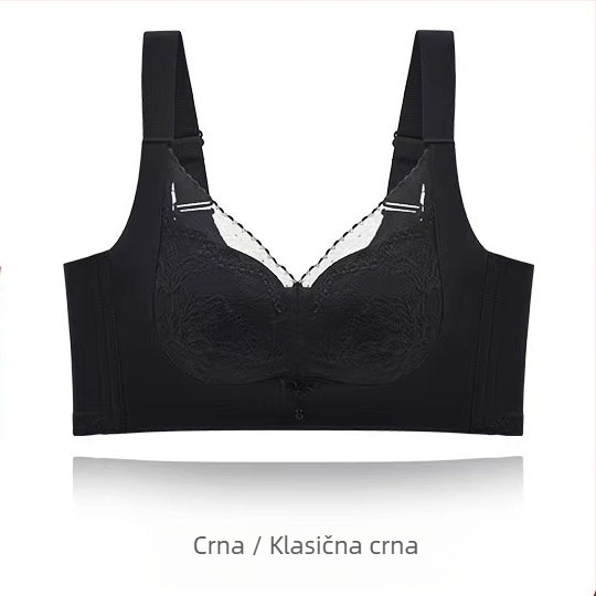 Bežični čipkasti push-up grudnjak bez žice, 3/4 košarica, srednji oblik čašice, bez čeličnog okvira, modalna podstava
